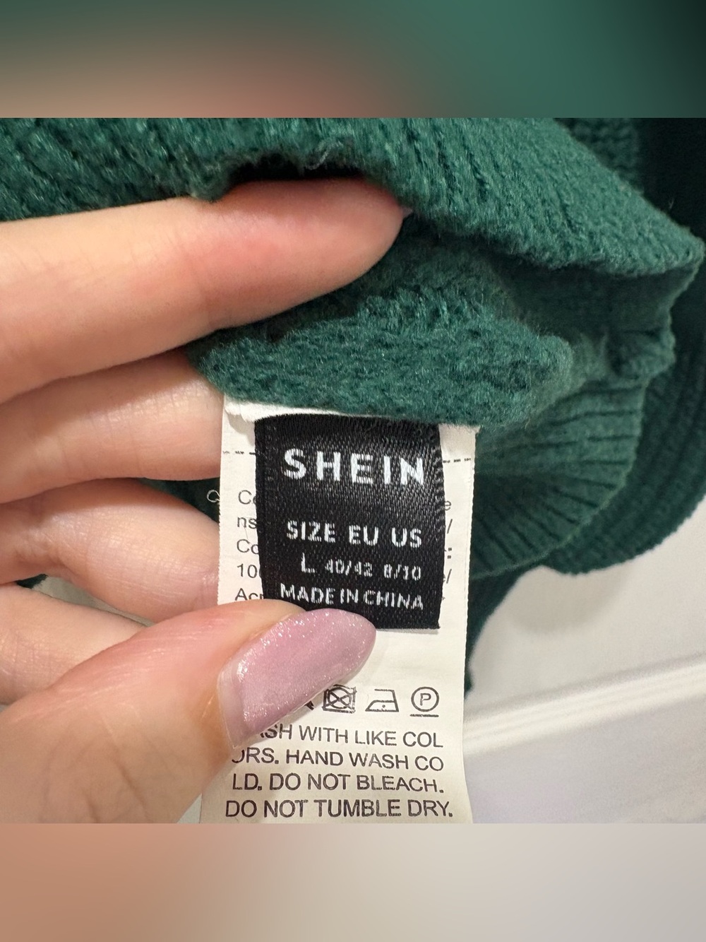 SHEIN Dark Green Long Sleeve Turtleneck Sweater - Size Large - Picture 4 of 5